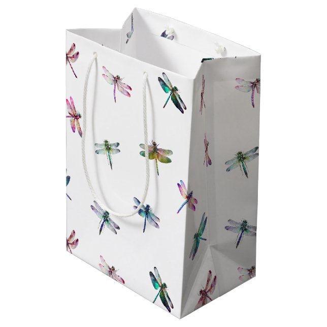 Libellen Mittlere Geschenktüte (Rückseite Schrägansicht)