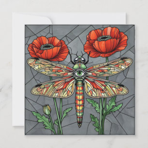 Libellen-Mohn-Blume Mystisches Allsehendes Auge Karte