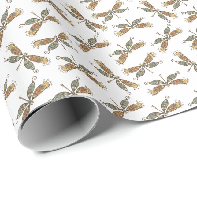 Libellen Natur Geschenkpapier (Rolleneckpunkt)