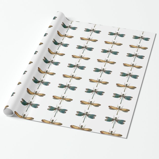 Libellen Papierverpackung Geschenkpapier (Ungerollt)