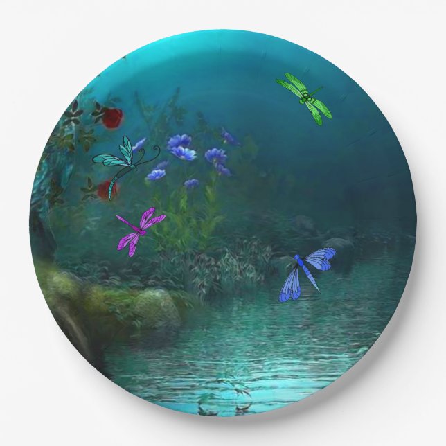 Libellen Pappteller (Vorderseite)