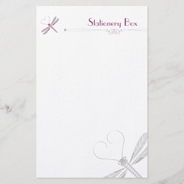 Libellen-persönliches Anmerkungs-Papier Briefpapier (Vorderseite)