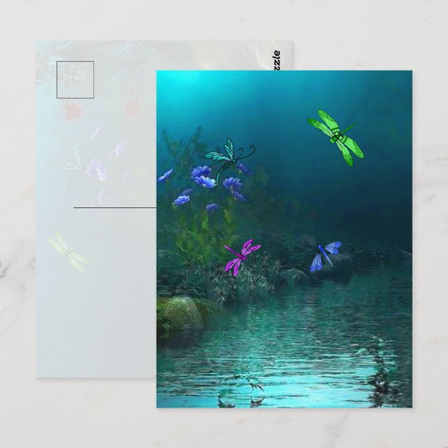 Libellen Postkarte (Vorne/Hinten)