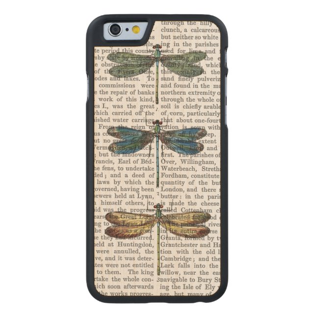 Libellen Print 2 Carved Wood iPhone Hülle (Rückseite)