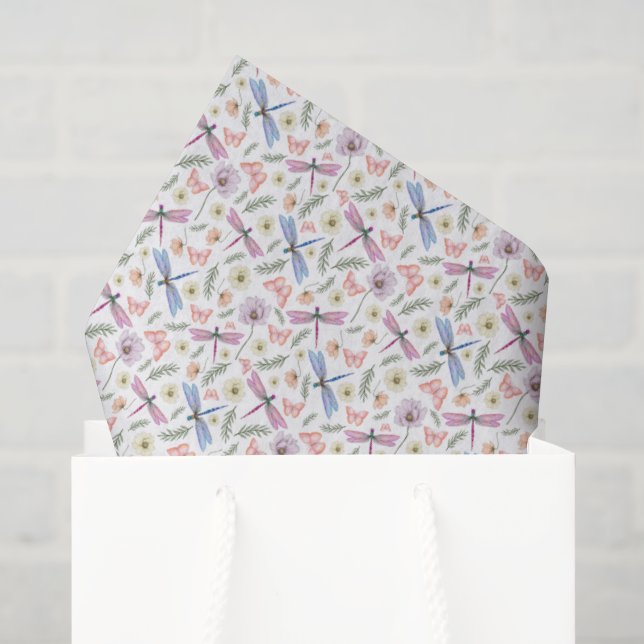 Libellen & Schmetterlinge Seidenpapier (Geschenk Tasche)