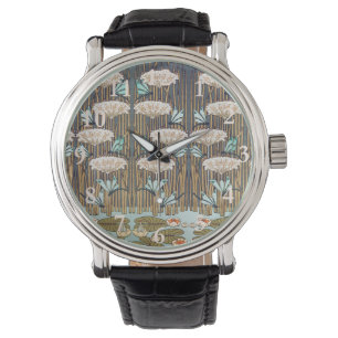 Libellen Seerosen Sumpf Jugendstil Armbanduhr