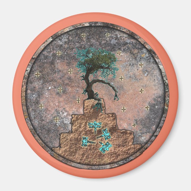 Libellen spielen auf dem Berg. Magnet (Vorne)