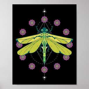 Libellen Symbole Magie Mandala Insekt Poster