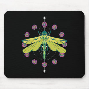 Libellen-Symbole Magisches Mandala Insekt Mousepad