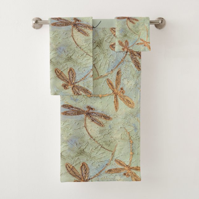 Libellen-Tanz-Gold Badhandtuch Set (Insitu)