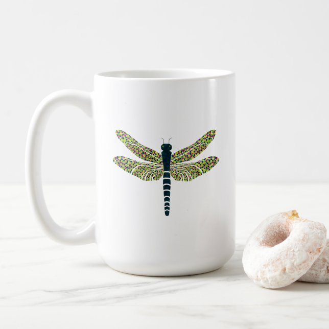 Libellen-u. DankbarkeitMandalasun-Blumen-Tasse Kaffeetasse (Mit Donut)