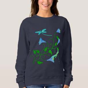 Libellen und Blume Abstrakte Kunst zu tragen Sweatshirt
