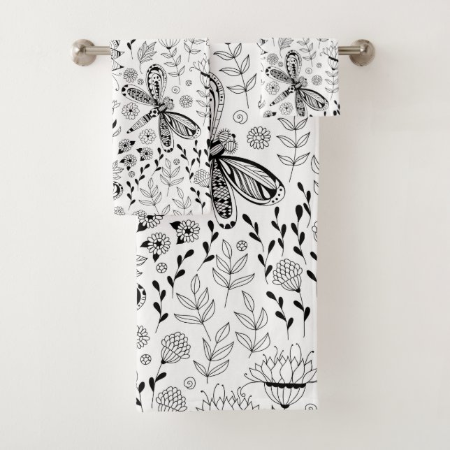 Libellen und Blume Badhandtuch Set (Insitu)