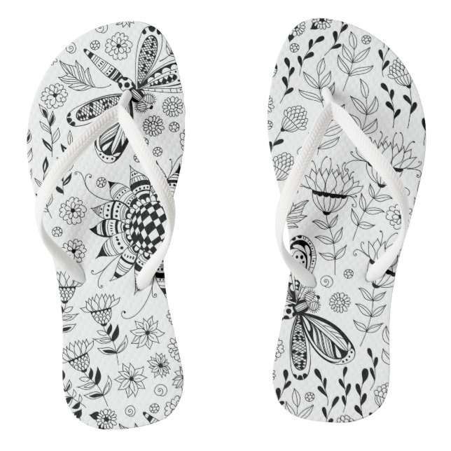 Libellen und Blume Flip Flops (Fußbett)