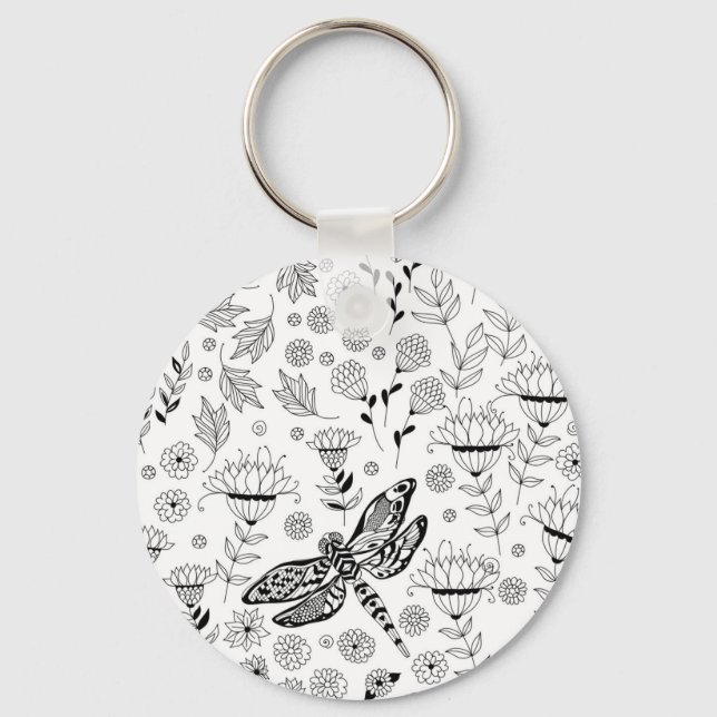 Libellen und Blume Schlüsselanhänger (Vorderseite)