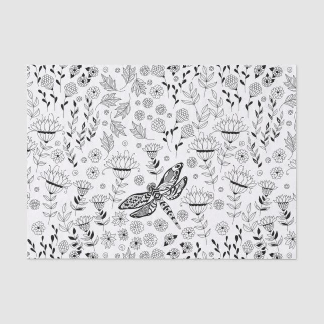 Libellen und Blume Seidenpapier (Vorderseite)