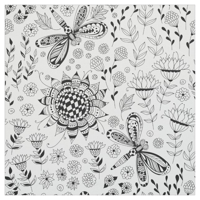 Libellen und Blume Stoff (Muster)