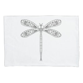 Libellen und Lilien-Fabric-Malerei Pillowcase Kissenbezug