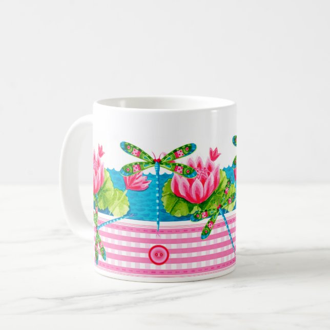 Libellen und Lilien-Tasse Kaffeetasse (Vorderseite Links)