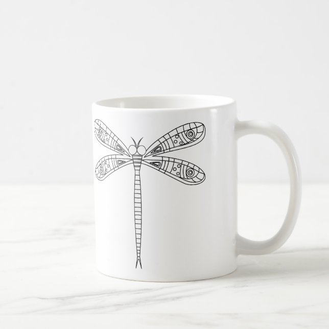 Libellen und Lilien-Tasse zum Anmalen Kaffeetasse (Rechts)