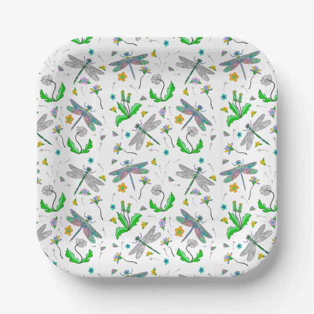 Libellen und Lüster Pappteller (Vorderseite)