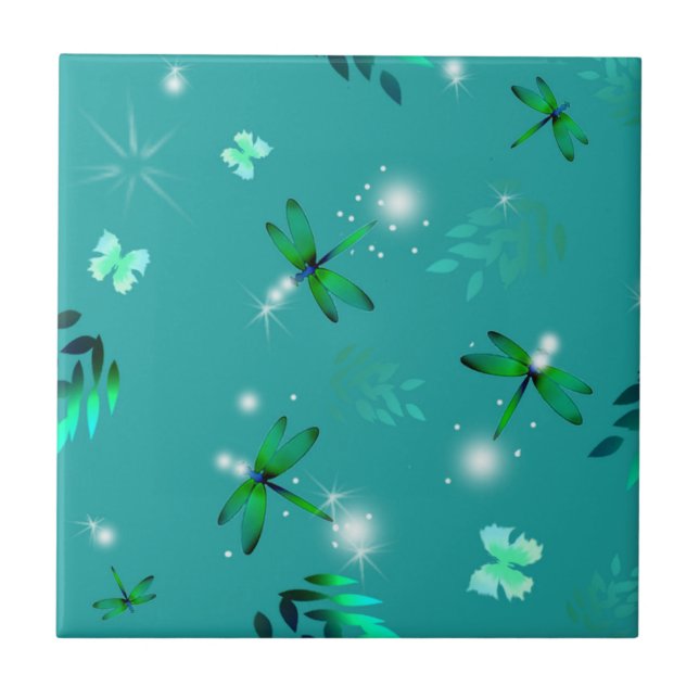 Libellen und Schmetterlinge Fliese (Vorderseite)