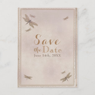 Libellen Vintage Libelle Chic Save The Date Ankündigungspostkarte