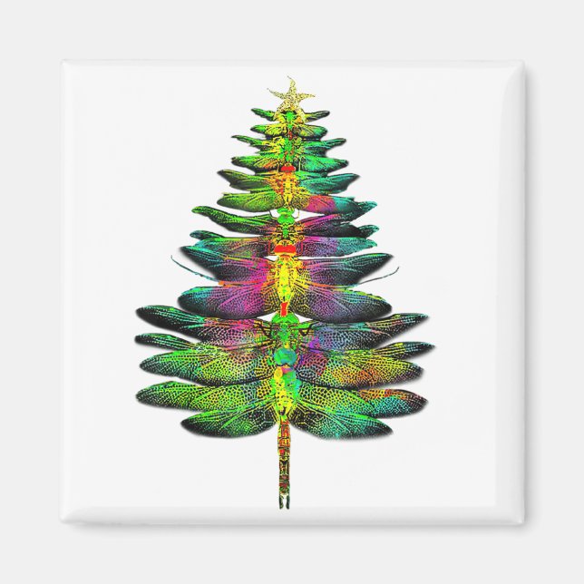 Libellen-Weihnachtsbaum Libellen Xmas  Magnet (Vorne)