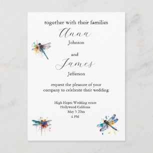 Libelleneinladungskarte zur Hochzeit Postkarte