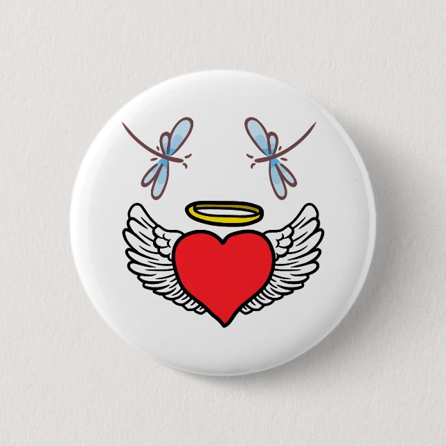 Libellenherz Button (Vorderseite)