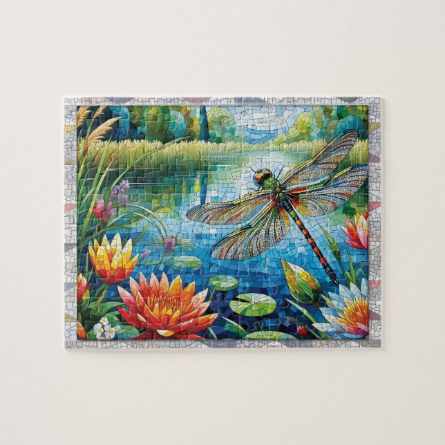 Libellenmosaik, Blumen, Fliesen, Geschenk,  (Horizontal)