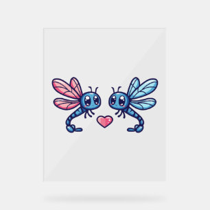 Libellenpaar am Valentinstag der Liebe Acrylschild