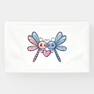 Libellenpaar am Valentinstag der Liebe Banner