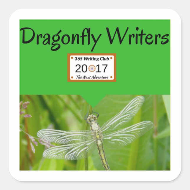 Libellensticker! Quadratischer Aufkleber (Vorderseite)