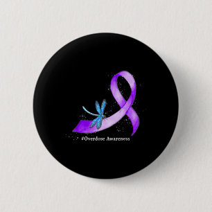 Libelleny Purplean Ribbon Überdosis Awareness Supp Button