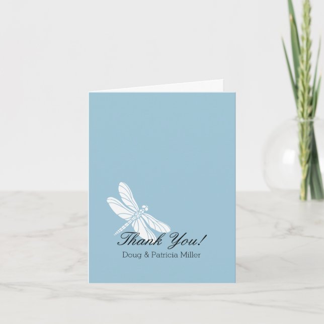 Libellule Bleue Blanche Merci (Devant)