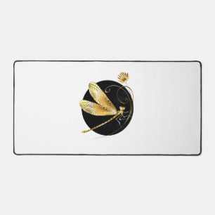 libellule d'or en cercle noir