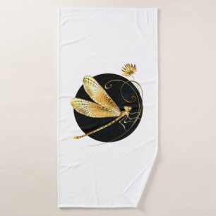 libellule d'or en cercle noir