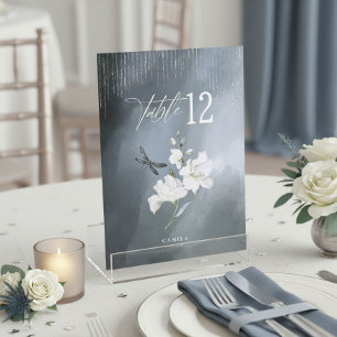Libellule Floral Sweet 16 Bleu Numéro de Table ID1