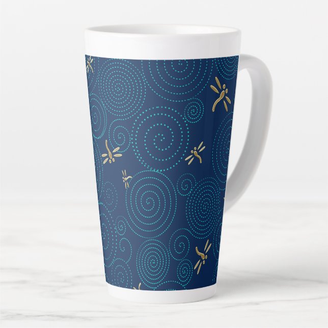 libellules dans la tasse de latte de pluie (Angle droit)
