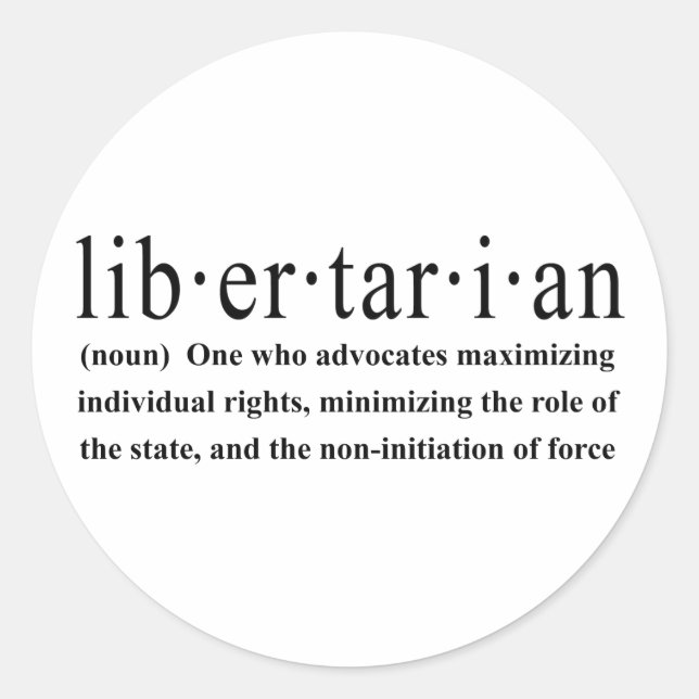 Liberale Definition Runder Aufkleber (Vorderseite)