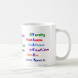 Liberale moralische Werte Kaffeetasse