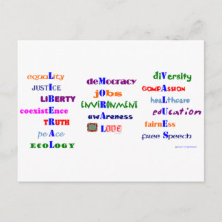 Liberale moralische Werte Postkarte