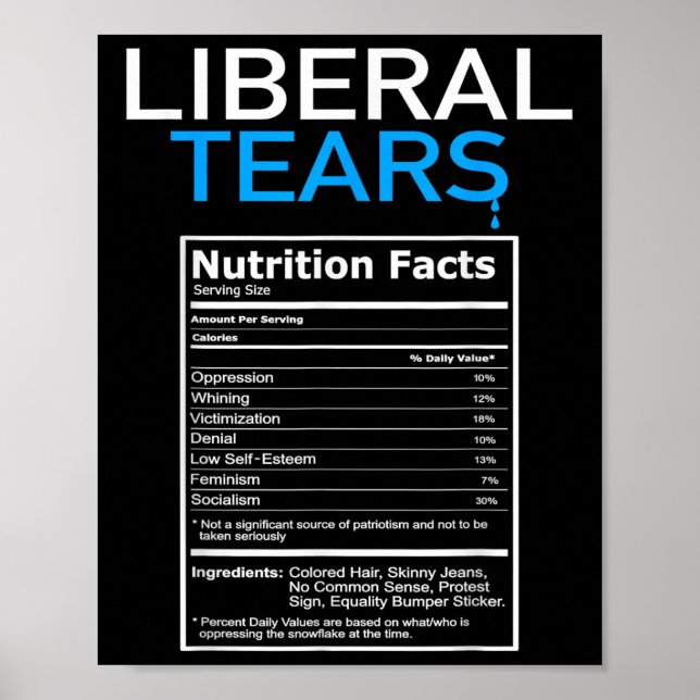 Liberale Tränen gegen Liberal Pro Trump Republikan Poster (Vorne)