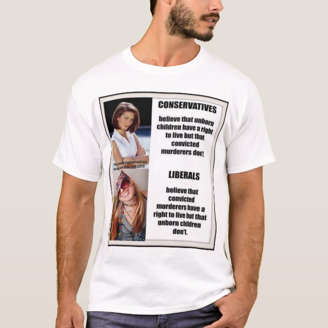 Liberale Vs Konservative Abtreibung T-Shirt (Vorderseite)