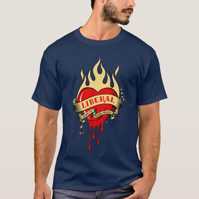 Liberaler, geboren, Fragen anzusprechen! T-Shirt (Vorderseite)