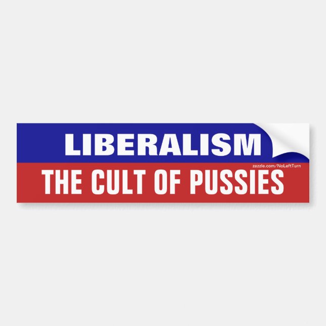 Liberalism The Cult of Pussies Autoaufkleber (Vorne)
