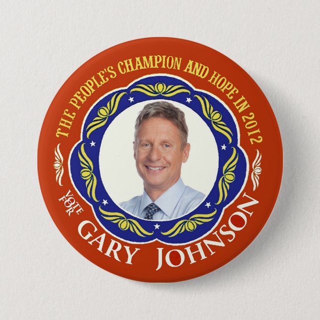 Liberalist Garys Johnson für Präsidenten 2012 Button (Vorderseite)
