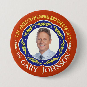 Liberalist Garys Johnson für Präsidenten 2012 Button