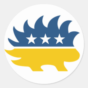 Liberalistischer Party-Stachelschwein-Aufkleber Runder Aufkleber